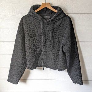 RTA cropped leopard hoodie